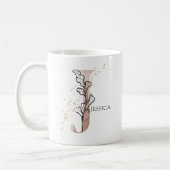 Mug Lettre J Moderne Initiale Monogramme Personnalisée (Gauche)
