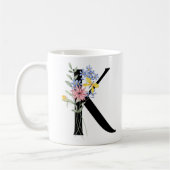 Mug Lettre K avec des fleurs (Gauche)