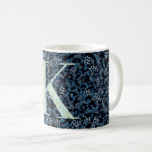 Mug Lettre K bleu et vert liberté (Devant droit)