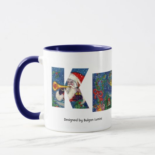 MUG LETTRE K DE NOËL / MONOGRAM DE SANTA CLAUS (Gauche)