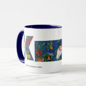 MUG LETTRE K DE NOËL / MONOGRAMME DE RIBON ROUGE PÈRE  (Devant gauche)