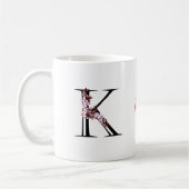 Mug Lettre K, Fleur de cerisier | Nom du script du mon (Gauche)