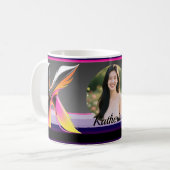 Mug Lettre K fluide abstraite néon plume (Devant gauche)