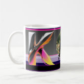 Mug Lettre K fluide abstraite néon plume (Gauche)