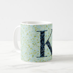 Mug Lettre K vert clair et bleu liberté