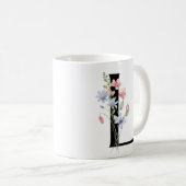 Mug Lettre L avec fleurs (Devant droit)