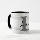 Mug Lettre L Monogramme en Marbre Moderne et Classique (Devant gauche)