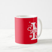 Mug Lettre L Noël Monogramme Nom initial Rouge (Devant droit)