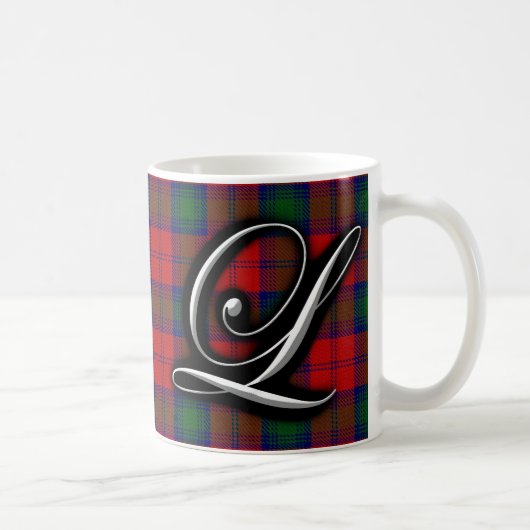Mug Lettre L tartan de Lindsay Lindsey de clan de (Droite)