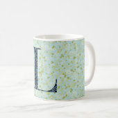 Mug Lettre L vert clair et bleu liberté (Devant droit)