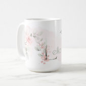 MUG LETTRE LONGUE ROSE BLANCHE CLAIRE L (Devant gauche)