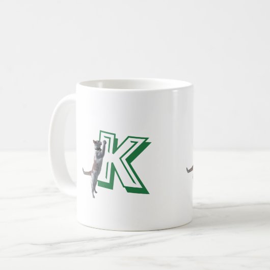 Mug - Lettre M avec chat et nom (Devant gauche)