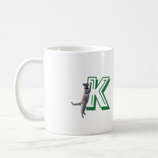 Mug - Lettre M avec chat et nom (Gauche)