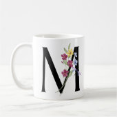 Mug Lettre M avec des fleurs (Gauche)