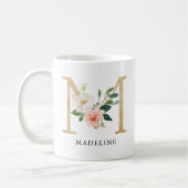 Mug LETTRE M MONOGRAPHIQUE M Rose et or (Gauche)
