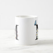 Mug LETTRE M MONOGRAPHIQUE MOYENNE AQUATIQUE Florale (Centre)