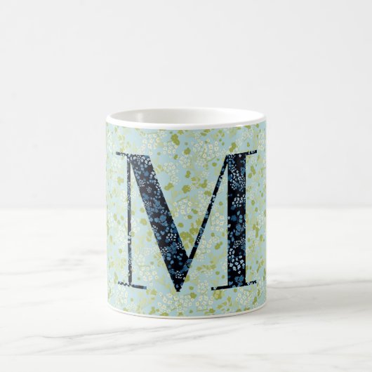 Mug Lettre M vert clair et bleu liberté (Centre)