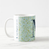 Mug Lettre M vert clair et bleu liberté (Gauche)