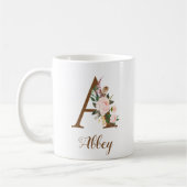 Mug LETTRE MAINTIENNE Florale PERSONNALISÉE A Cadeau (Gauche)