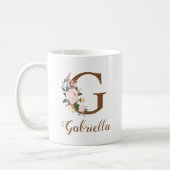 Mug LETTRE MAÎTRISE FLORALE PERSONNALISÉE G cadeau (Gauche)