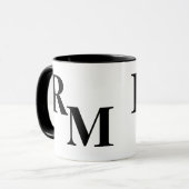 MUG LETTRE MAJEURE NOIRE MORALE MOINDRE MOYENNE BOUGIE (Devant gauche)