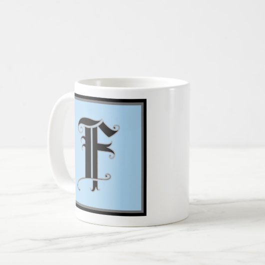 Mug LETTRE MAJUSCULE Calligraphique F (Devant gauche)