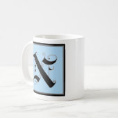Mug LETTRE MAJUSCULE Calligraphique N (Devant gauche)