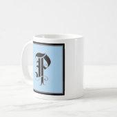 Mug LETTRE MAJUSCULE Calligraphique P (Devant gauche)