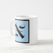 Mug Lettre majuscule calligraphique X (Devant gauche)