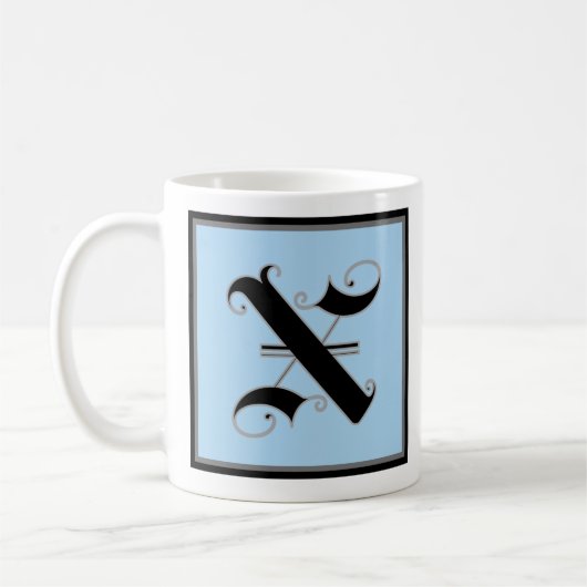 Mug Lettre majuscule calligraphique X (Gauche)