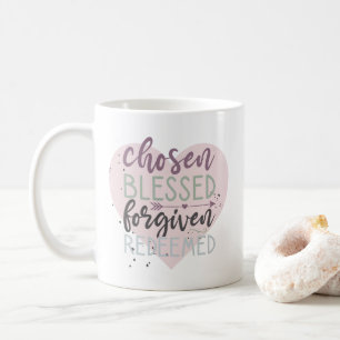 Mug Lettre manuscrite Choisi Bénis Pardonnés Rachetés