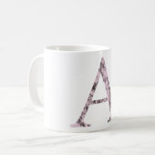 Mug Lettre Marbre rose symbole Alpha | Alphabet grec (Devant gauche)