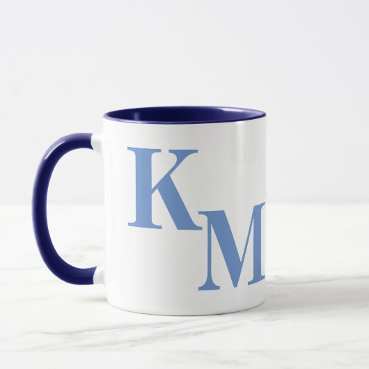 Mug LETTRE MINI MORALE Bleu CLAIR MOYENNE BOUGIE (Gauche)