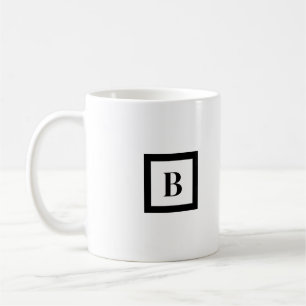 Mug Lettre minimaliste Monogramme B Noir & Blanc