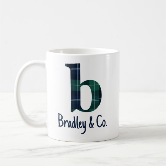 Mug Lettre minuscule b initiale avec nom de famille (Gauche)