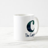 Mug Lettre minuscule c initiale et nom en vichy (Devant droit)