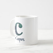 Mug Lettre minuscule c initiale et nom en vichy (Devant gauche)
