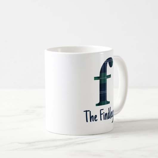 Mug Lettre minuscule d'impression plaid f initiale et  (Devant droit)