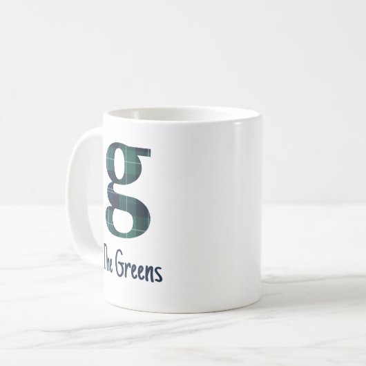 Mug Lettre minuscule d'impression plaid g initiale et (Devant gauche)