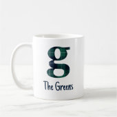 Mug Lettre minuscule d'impression plaid g initiale et  (Gauche)