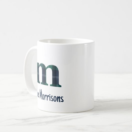 Mug Lettre minuscule d'impression plaid m initiale et (Devant gauche)