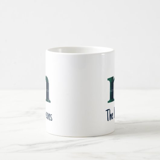 Mug Lettre minuscule d'impression plaid m initiale et  (Centre)