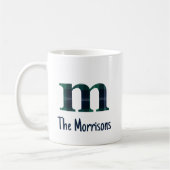 Mug Lettre minuscule d'impression plaid m initiale et (Gauche)