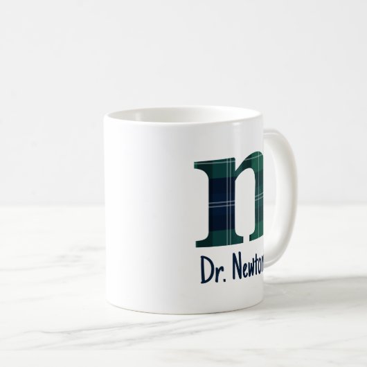 Mug Lettre minuscule d'impression plaid n initiale et  (Devant droit)
