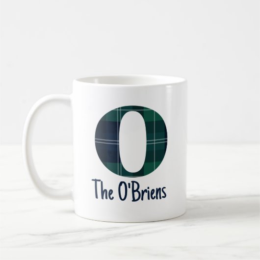 Mug Lettre minuscule d'impression plaid o initiale et  (Gauche)