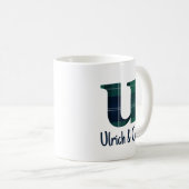Mug Lettre minuscule d'impression plaid u initiale et  (Devant droit)