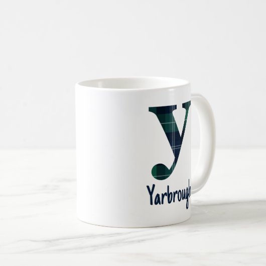 Mug Lettre minuscule d'impression plaid y initiale et  (Devant droit)