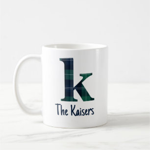 Mug Lettre minuscule d'impression plaquée k initiale e