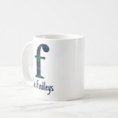 Mug Lettre minuscule f initiale et nom en Imprimé écos (Devant gauche)