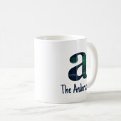 Mug Lettre minuscule initiale a et nom en Imprimé écos (Devant droit)